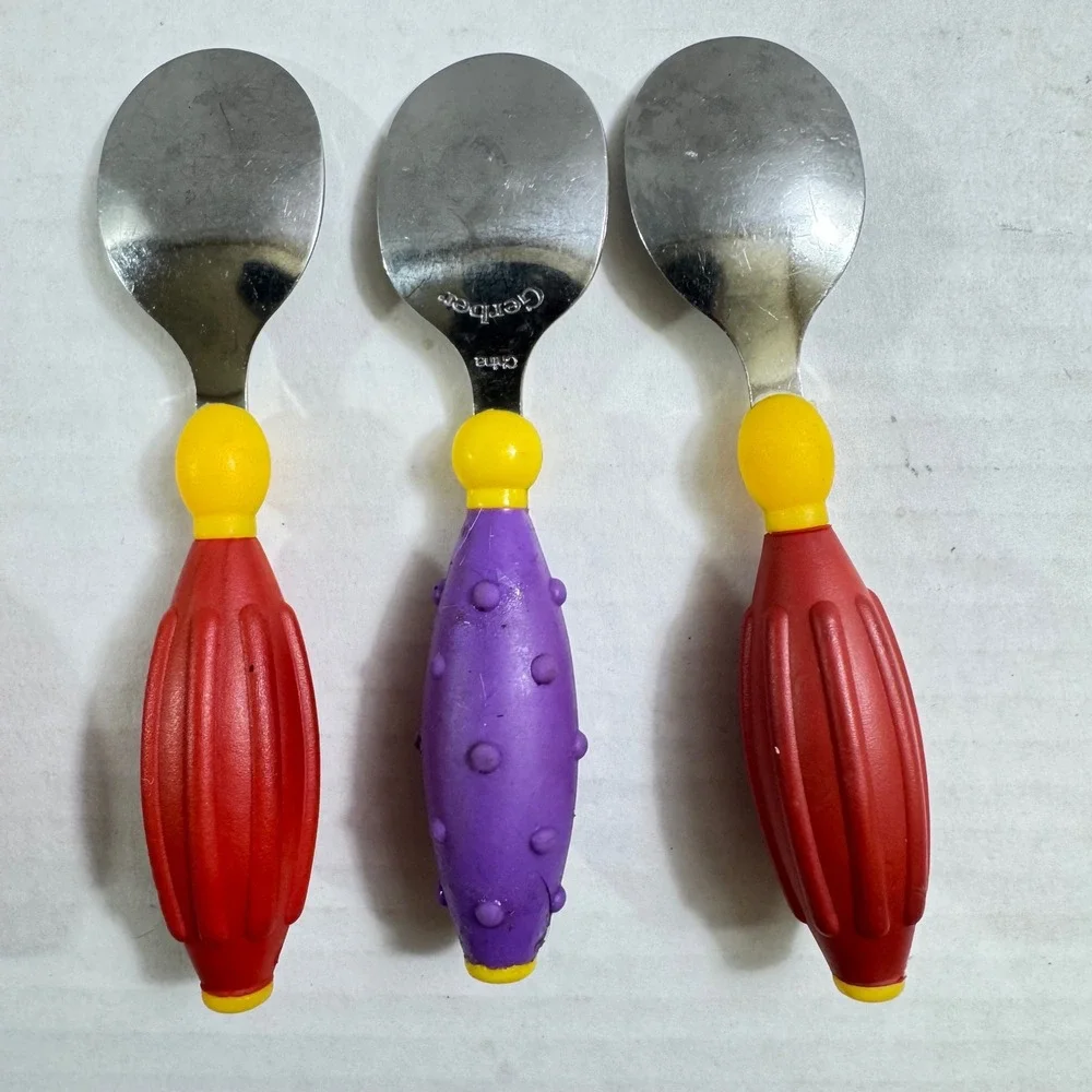 Gerber NUK Toddler Utensils Set 6pc Spoons Forks Chunky‎ Easy Grip Handles Multi